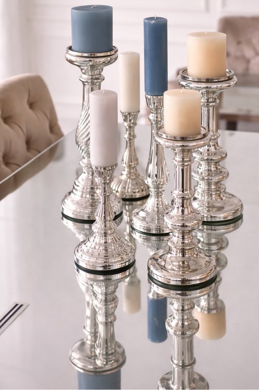 Silver candle holders
